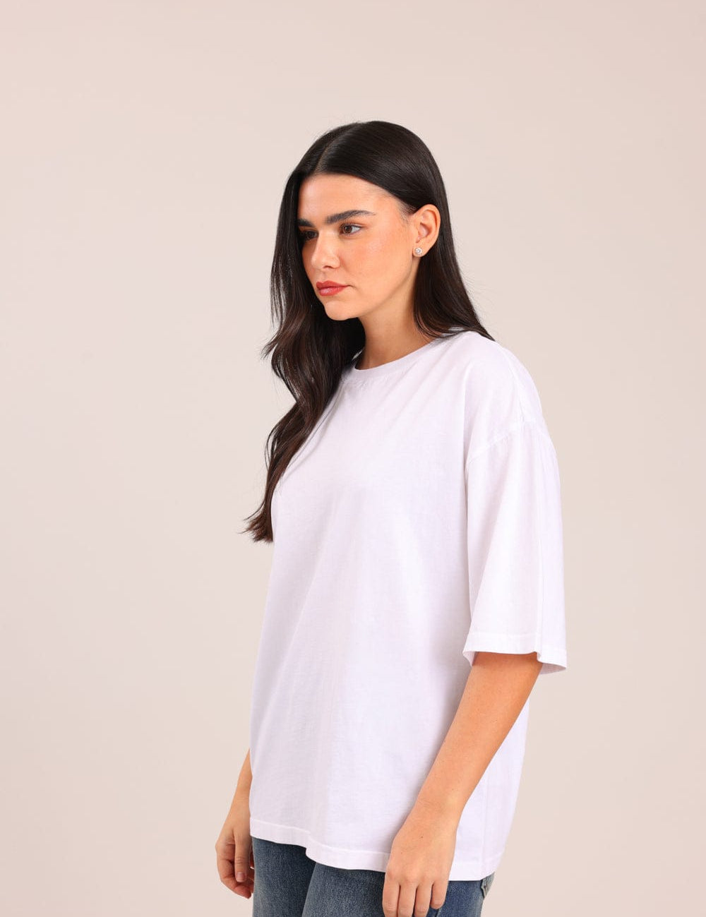 FOX נשים חולצה קצרה חולצת טריקו אוברסייז חולצת טריקו אוברסייז