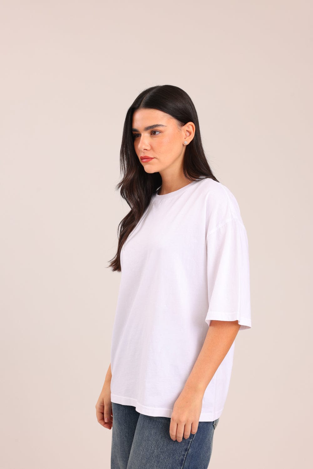 FOX נשים חולצה קצרה חולצת טריקו אוברסייז חולצת טריקו אוברסייז