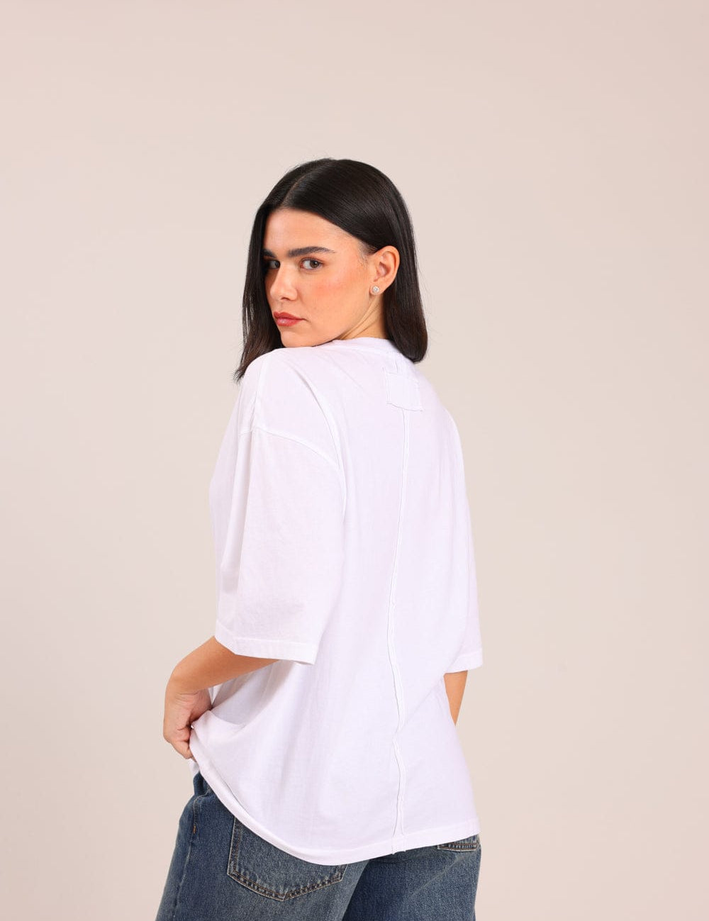 FOX נשים חולצה קצרה חולצת טריקו אוברסייז חולצת טריקו אוברסייז