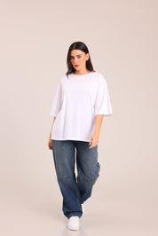 FOX נשים חולצה קצרה חולצת טריקו אוברסייז חולצת טריקו אוברסייז