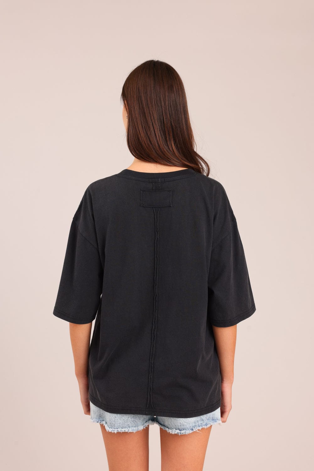 FOX נשים חולצה קצרה חולצת טריקו אוברסייז חולצת טריקו אוברסייז