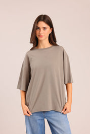 FOX נשים חולצה קצרה חולצת טריקו אוברסייז חולצת טריקו אוברסייז