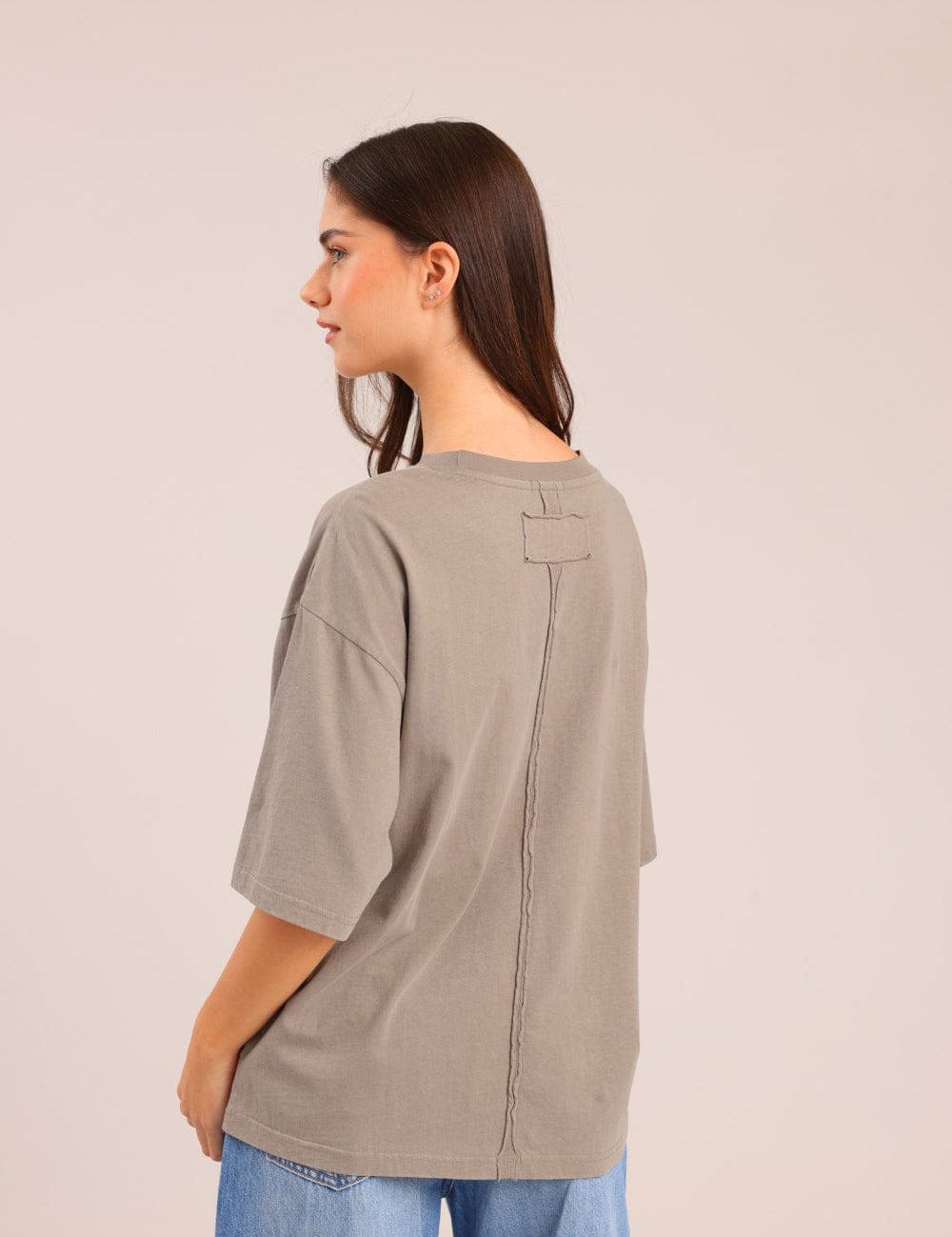 FOX נשים חולצה קצרה חולצת טריקו אוברסייז חולצת טריקו אוברסייז