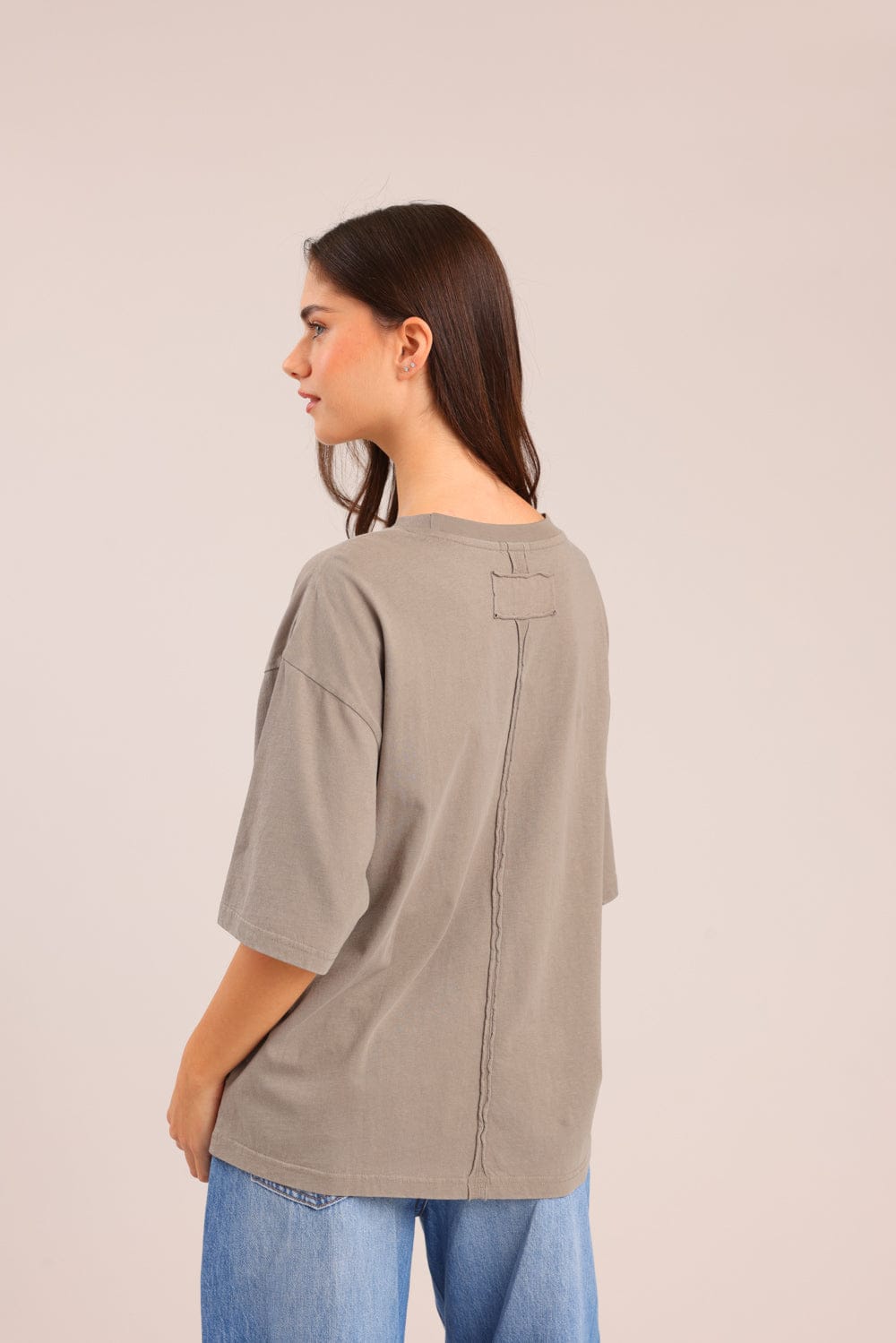 FOX נשים חולצה קצרה חולצת טריקו אוברסייז חולצת טריקו אוברסייז