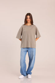 FOX נשים חולצה קצרה חולצת טריקו אוברסייז חולצת טריקו אוברסייז