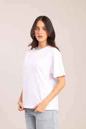 FOX נשים חולצה חולצה אוברסייז חלקה חולצה אוברסייז חלקה