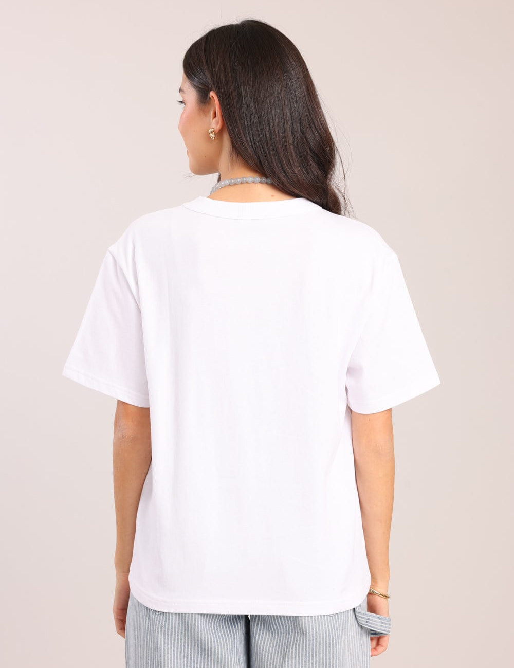 FOX נשים חולצה חולצה אוברסייז חלקה חולצה אוברסייז חלקה