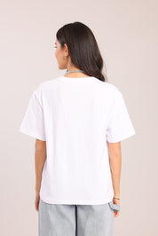 FOX נשים חולצה חולצה אוברסייז חלקה חולצה אוברסייז חלקה