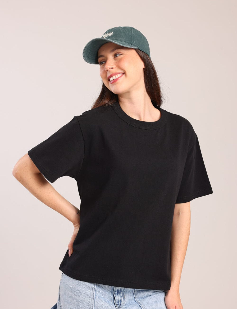 FOX נשים חולצה חולצה אוברסייז חלקה חולצה אוברסייז חלקה