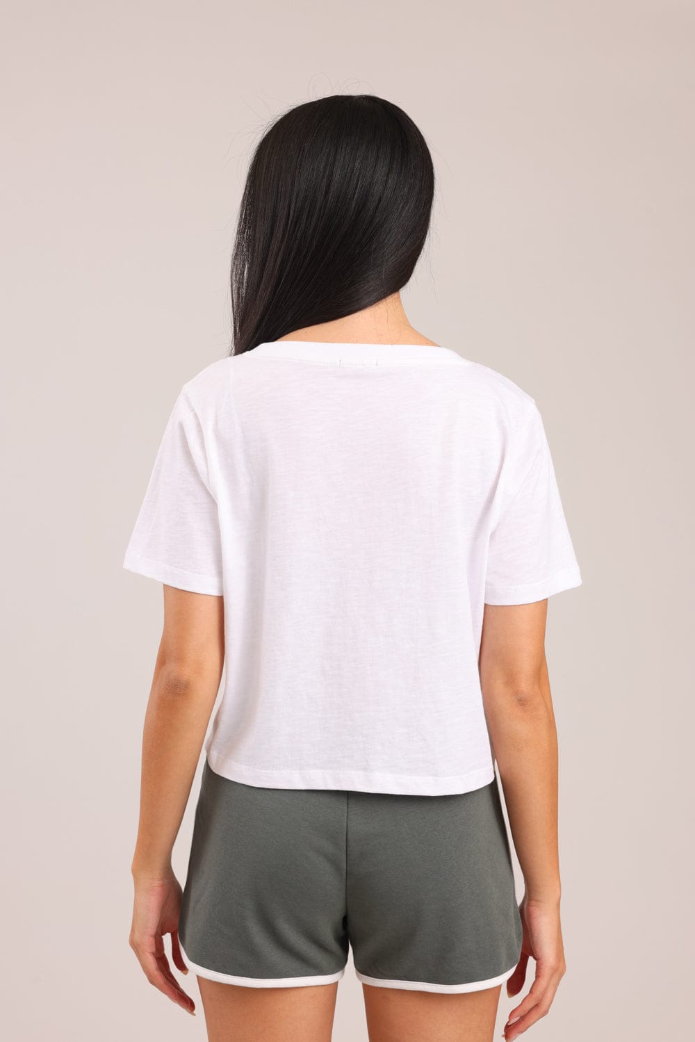 FOX נשים חולצה חולצת נשים V חלקה חולצת נשים V חלקה