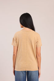 FOX נשים חולצה קצרה חולצת טריקו צווארון V חולצת טריקו צווארון V