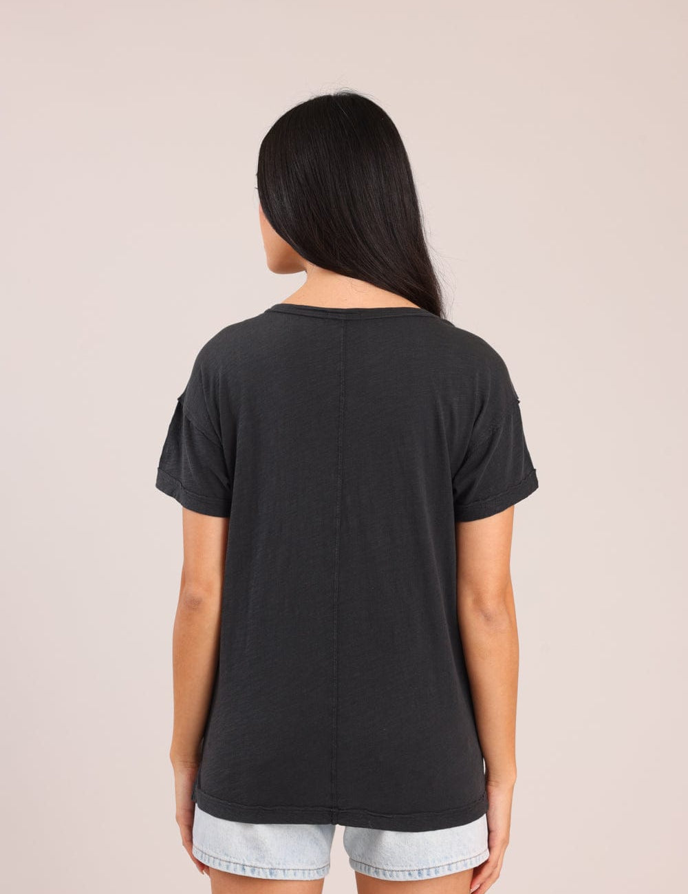 FOX נשים חולצה קצרה חולצת טריקו צווארון V חולצת טריקו צווארון V