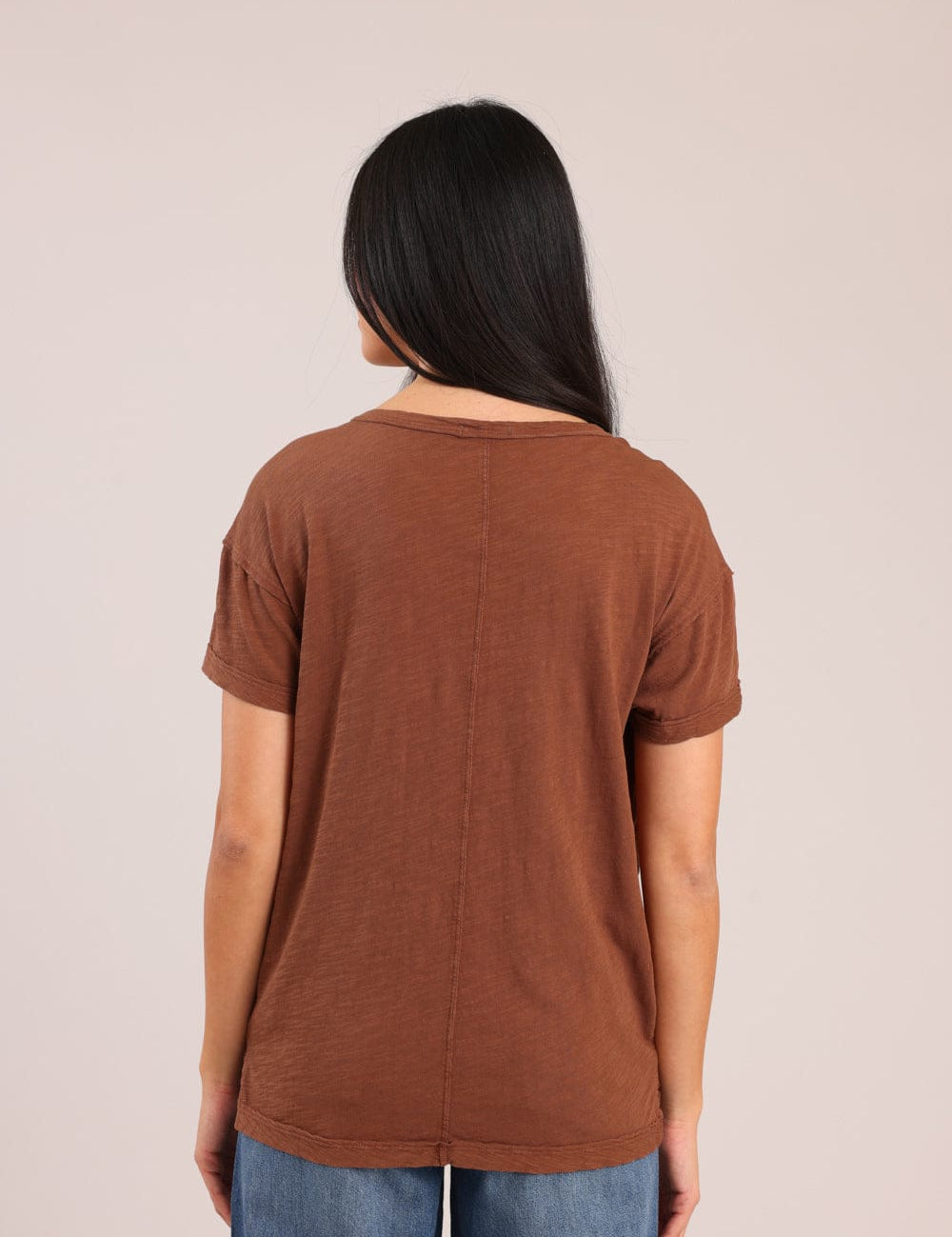 FOX נשים חולצה קצרה חולצת טריקו צווארון V חולצת טריקו צווארון V