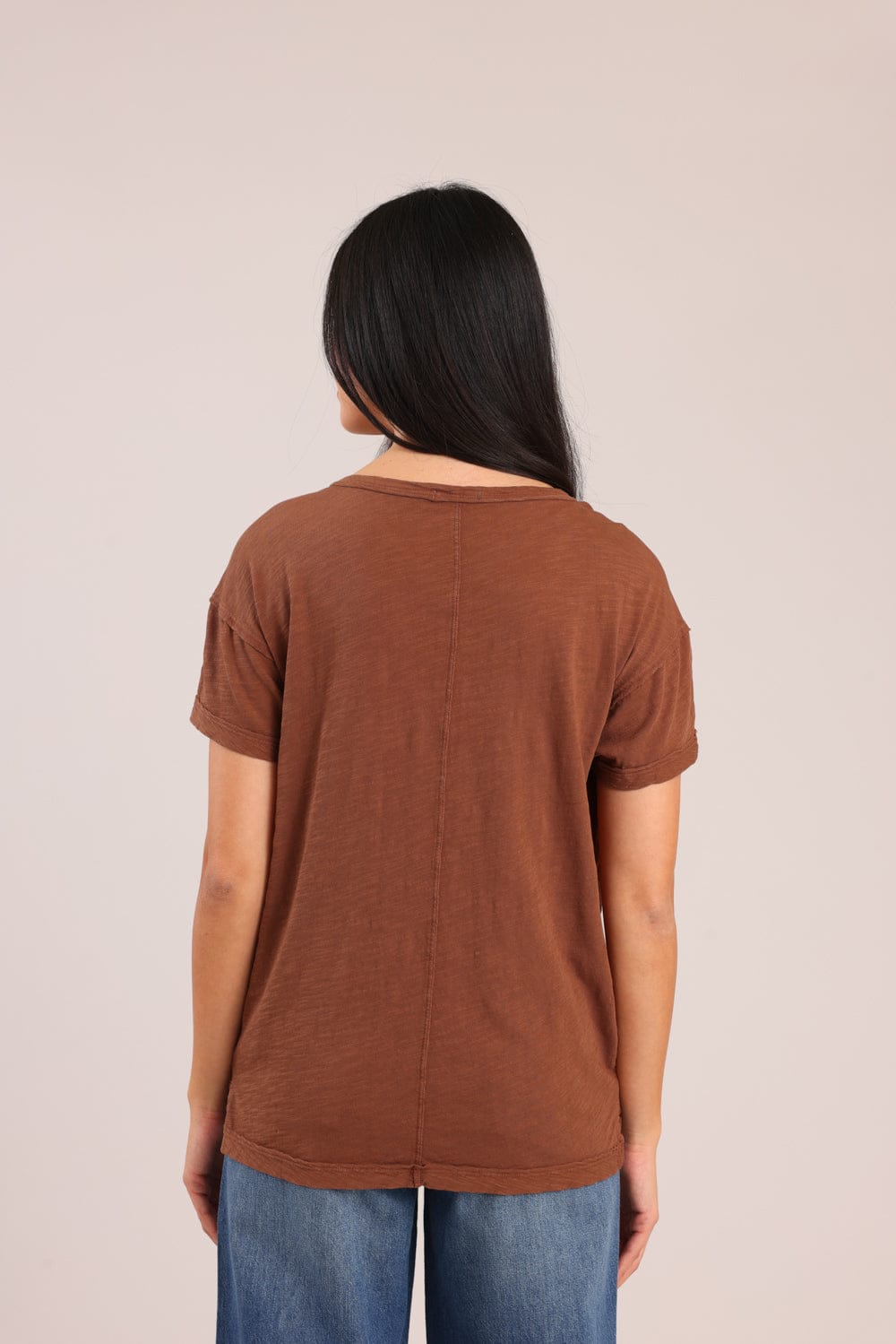 FOX נשים חולצה קצרה חולצת טריקו צווארון V חולצת טריקו צווארון V