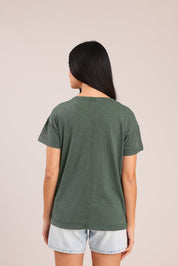 FOX נשים חולצה קצרה חולצת טריקו צווארון V חולצת טריקו צווארון V