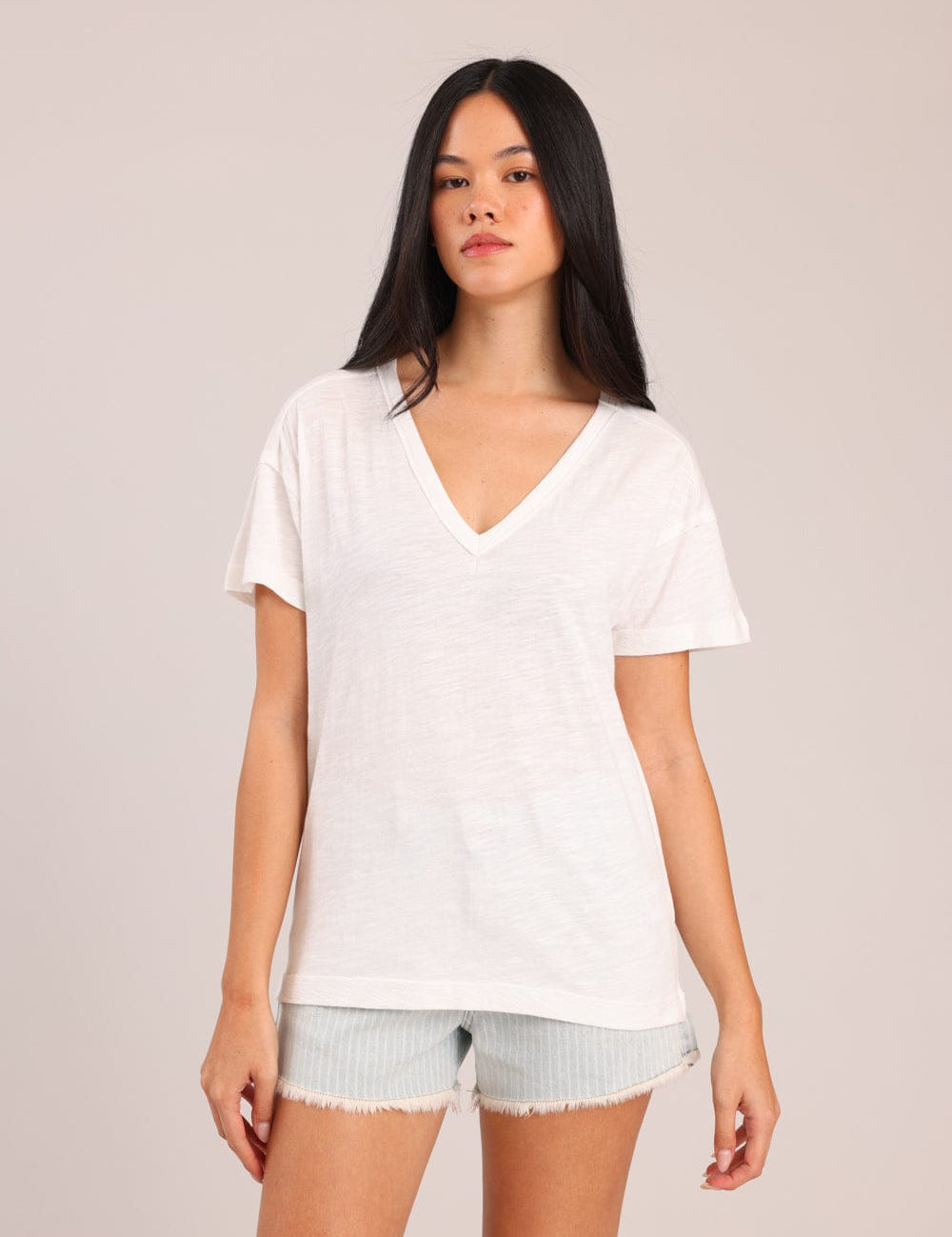 FOX נשים חולצה קצרה חולצת טריקו קצרה חלקה חולצת טריקו קצרה חלקה