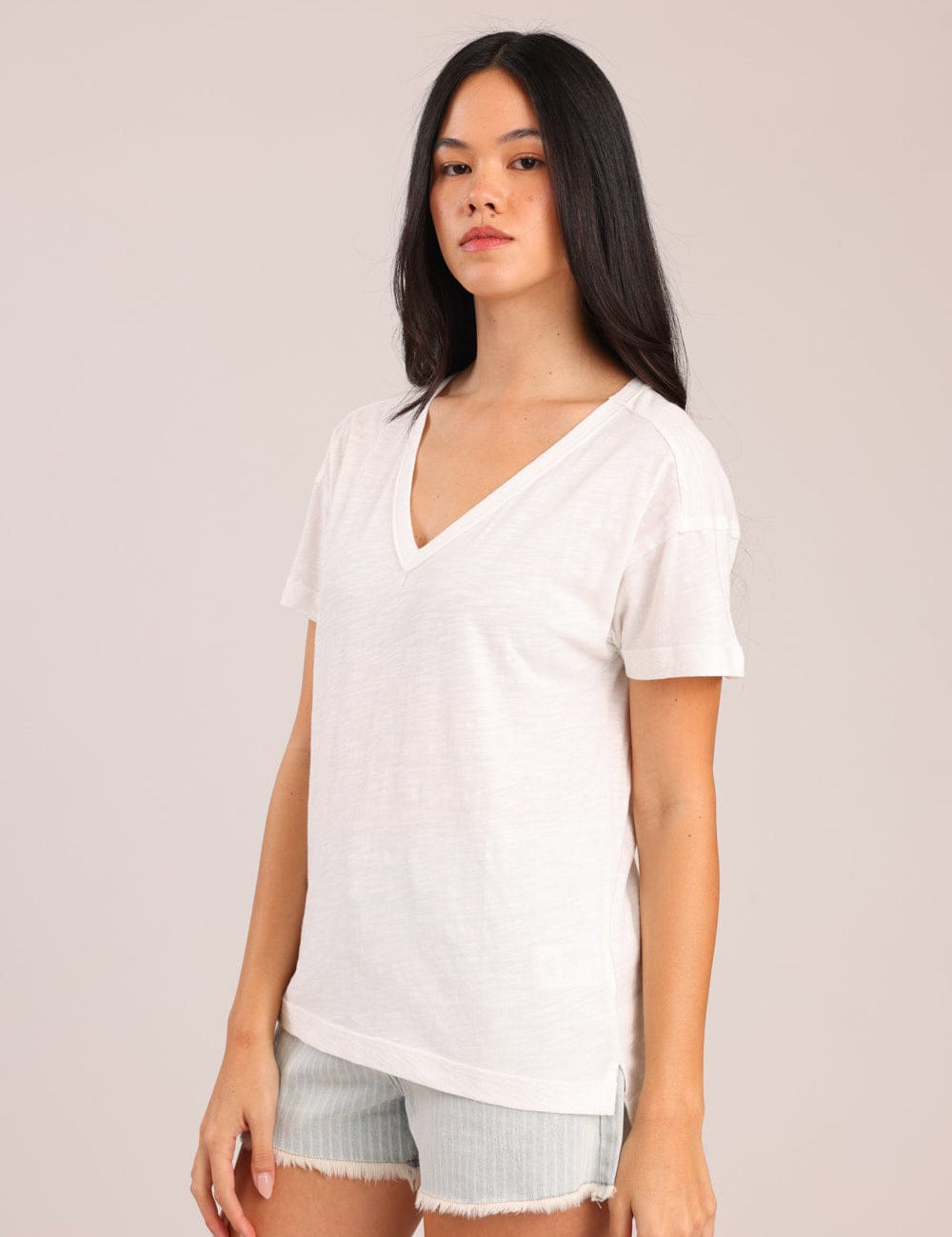 FOX נשים חולצה קצרה חולצת טריקו קצרה חלקה חולצת טריקו קצרה חלקה