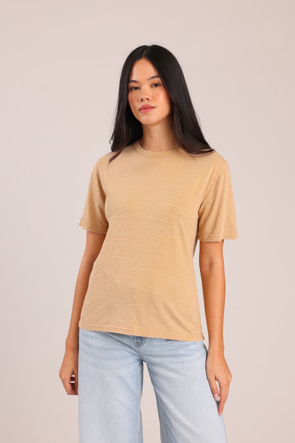 FOX נשים חולצה קצרה חולצת טריקו צווארון עגול חולצת טריקו צווארון עגול