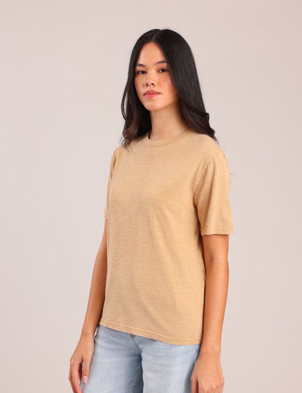 FOX נשים חולצה קצרה חולצת טריקו צווארון עגול חולצת טריקו צווארון עגול