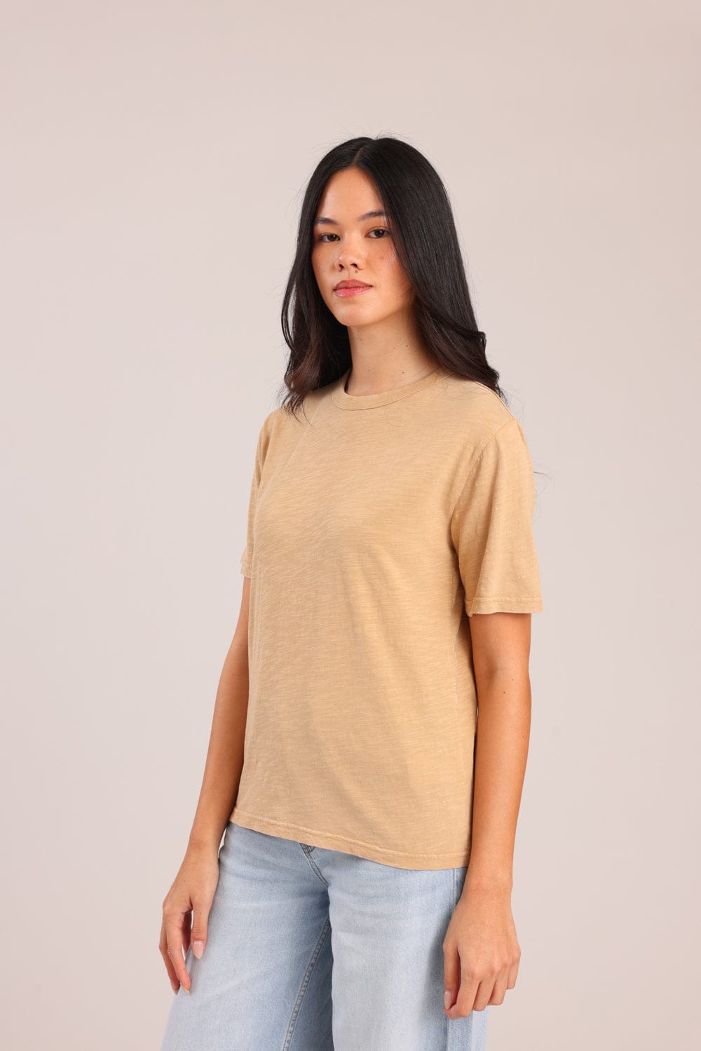 FOX נשים חולצה קצרה חולצת טריקו צווארון עגול חולצת טריקו צווארון עגול