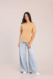 FOX נשים חולצה קצרה חולצת טריקו צווארון עגול חולצת טריקו צווארון עגול