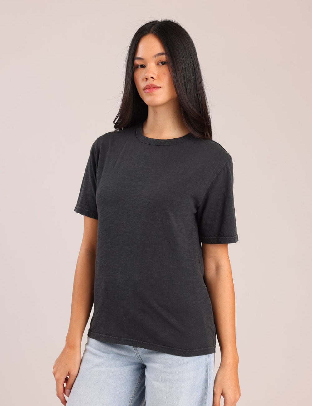 FOX נשים חולצה קצרה חולצת טריקו צווארון עגול חולצת טריקו צווארון עגול