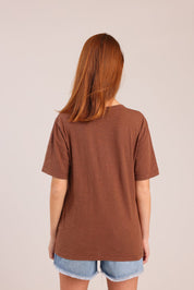 FOX נשים חולצה קצרה חולצת טריקו צווארון עגול חולצת טריקו צווארון עגול