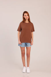 FOX נשים חולצה קצרה חולצת טריקו צווארון עגול חולצת טריקו צווארון עגול