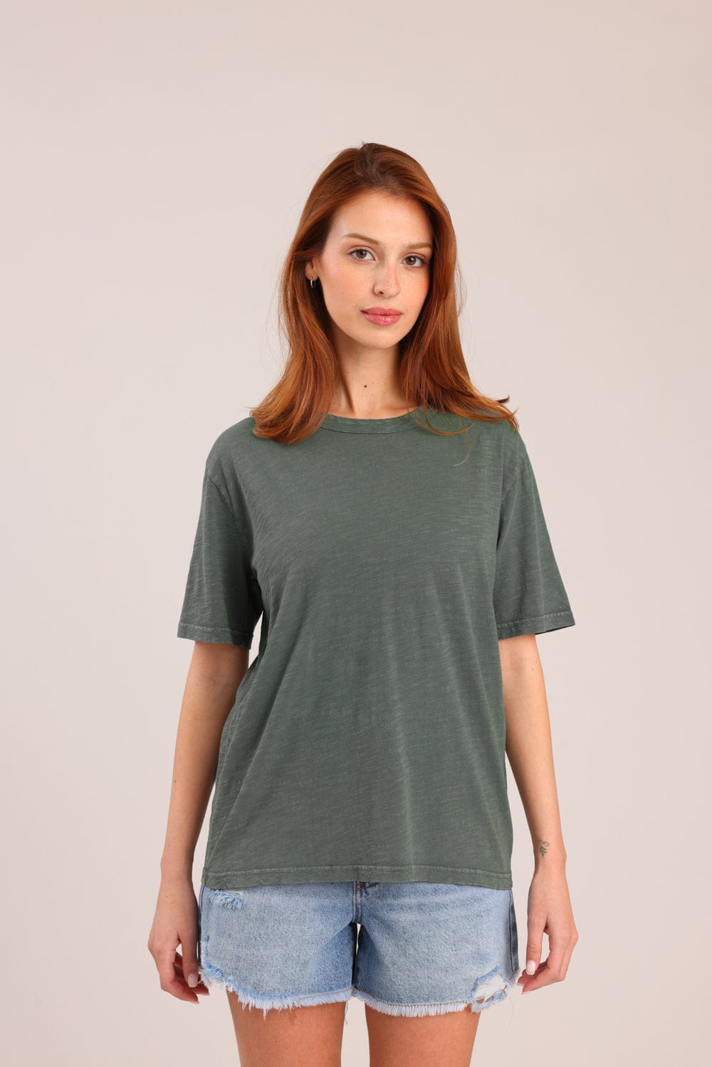 FOX נשים חולצה קצרה חולצת טריקו צווארון עגול חולצת טריקו צווארון עגול