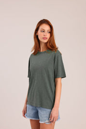 FOX נשים חולצה קצרה חולצת טריקו צווארון עגול חולצת טריקו צווארון עגול