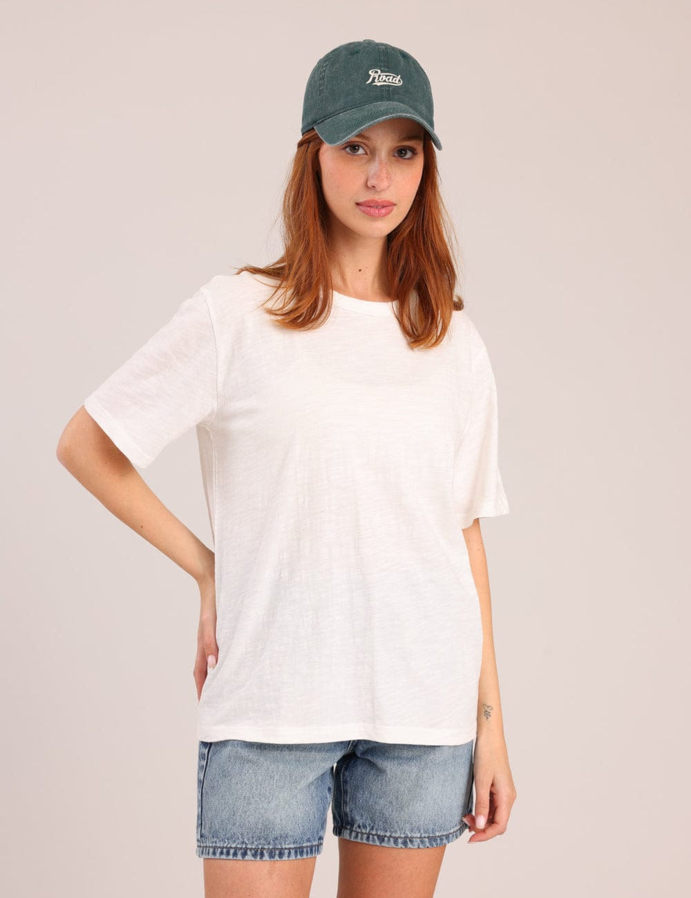 FOX נשים חולצה קצרה חולצת טריקו קצרה חלקה חולצת טריקו קצרה חלקה