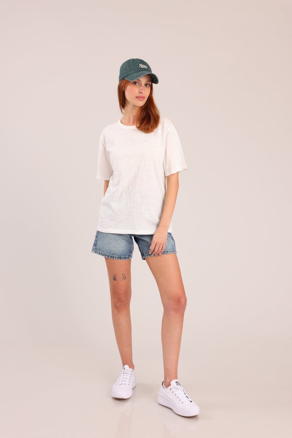 FOX נשים חולצה קצרה חולצת טריקו קצרה חלקה חולצת טריקו קצרה חלקה