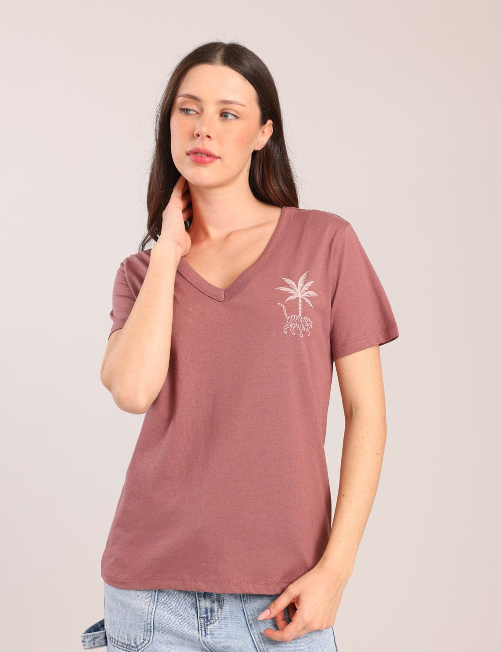 FOX נשים חולצה חולצה עם הדפס חולצה עם הדפס