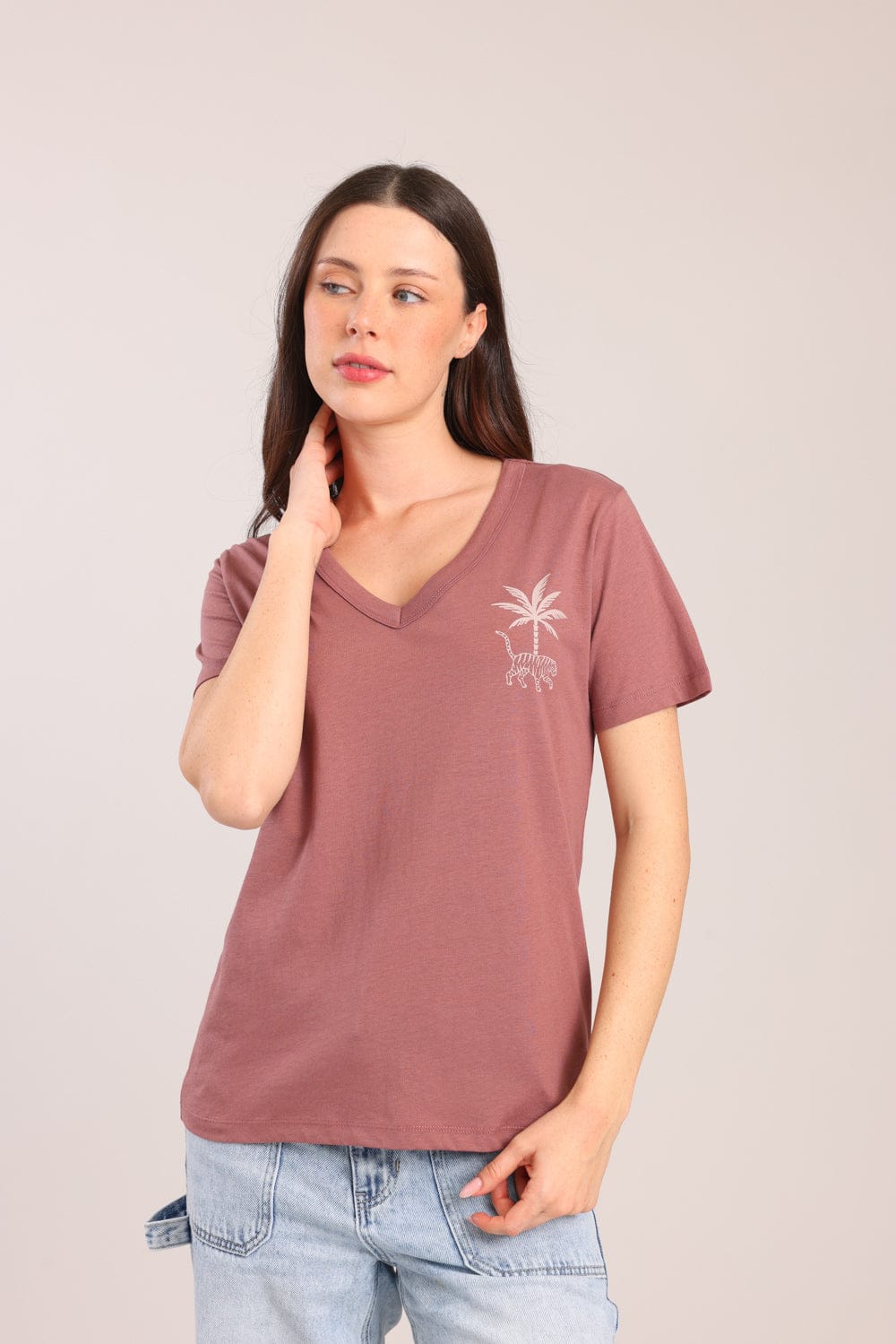 FOX נשים חולצה חולצה עם הדפס חולצה עם הדפס