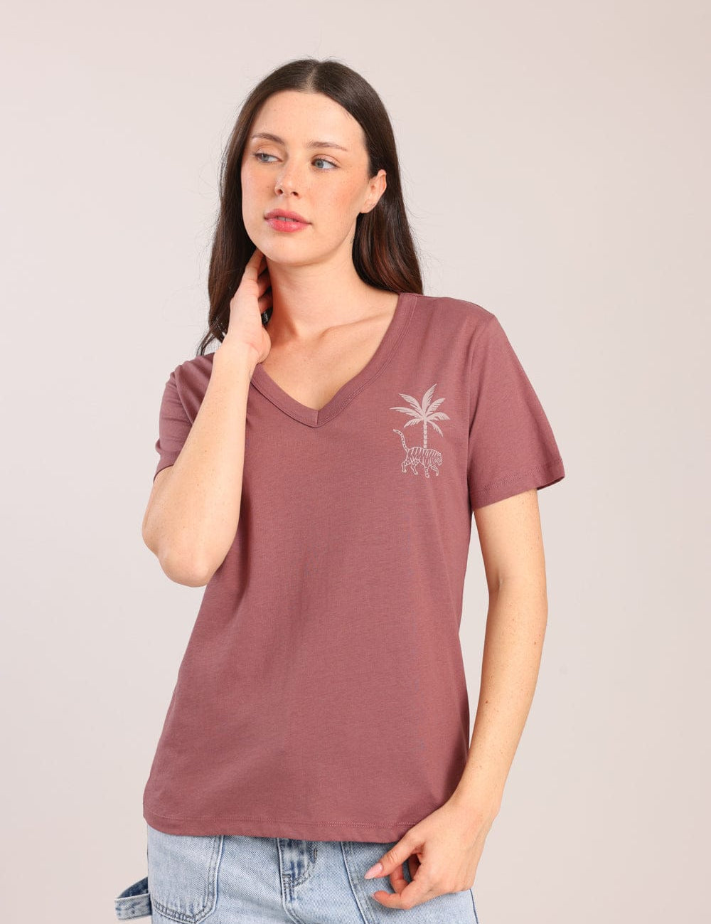 FOX נשים חולצה חולצה עם הדפס חולצה עם הדפס