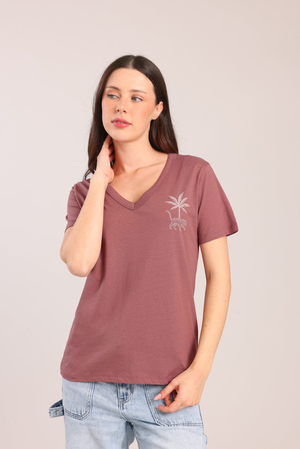 FOX נשים חולצה חולצה עם הדפס חולצה עם הדפס