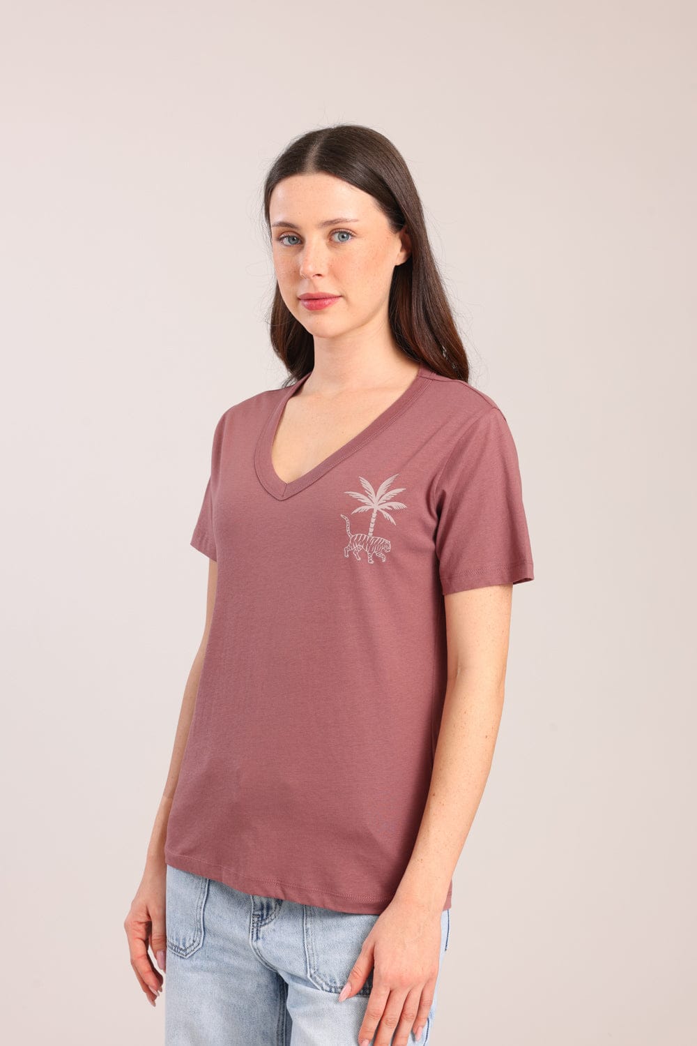 FOX נשים חולצה חולצה עם הדפס חולצה עם הדפס