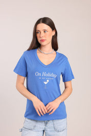 FOX נשים חולצה חולצת טישרט עם הדפס חולצת טישרט עם הדפס