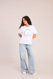 FOX נשים חולצה קצרה חולצה עם הדפס חולצה עם הדפס