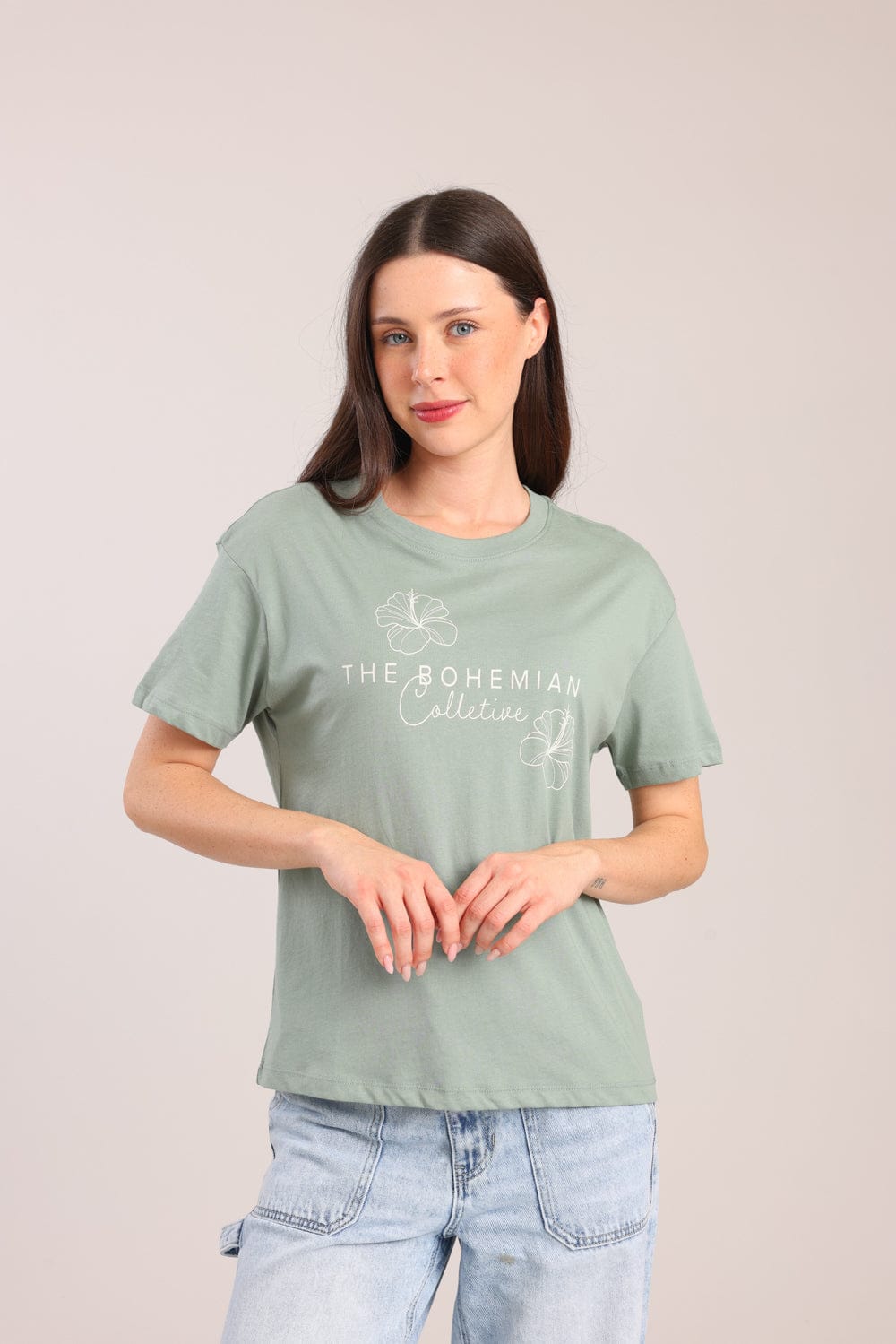 FOX נשים חולצה חולצת טישרט עם הדפס חולצת טישרט עם הדפס