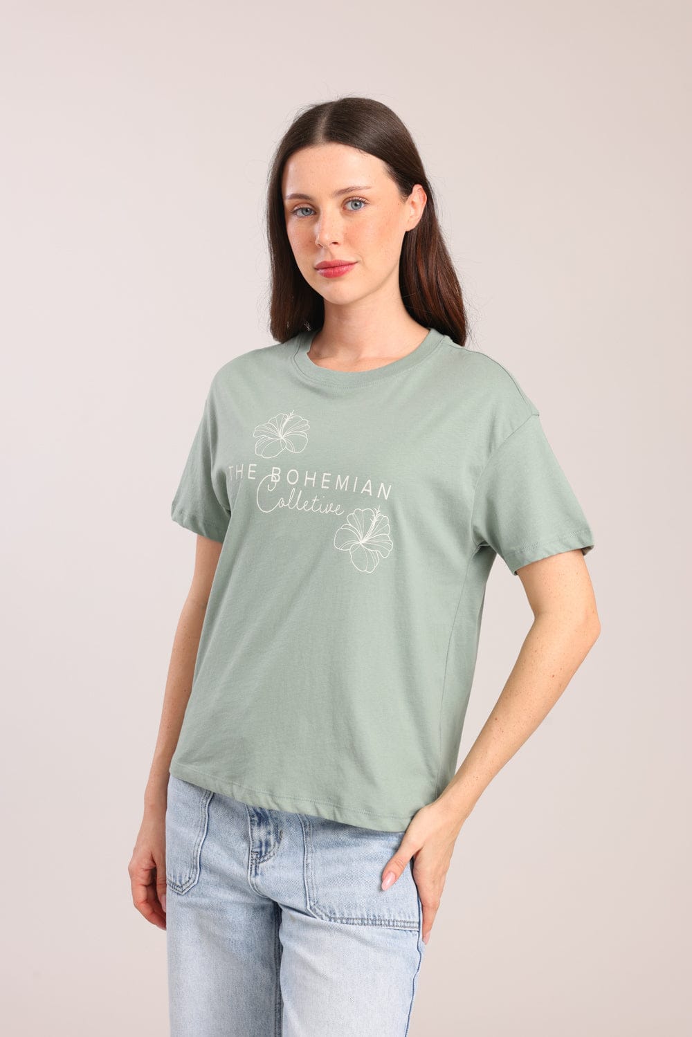 FOX נשים חולצה חולצת טישרט עם הדפס חולצת טישרט עם הדפס