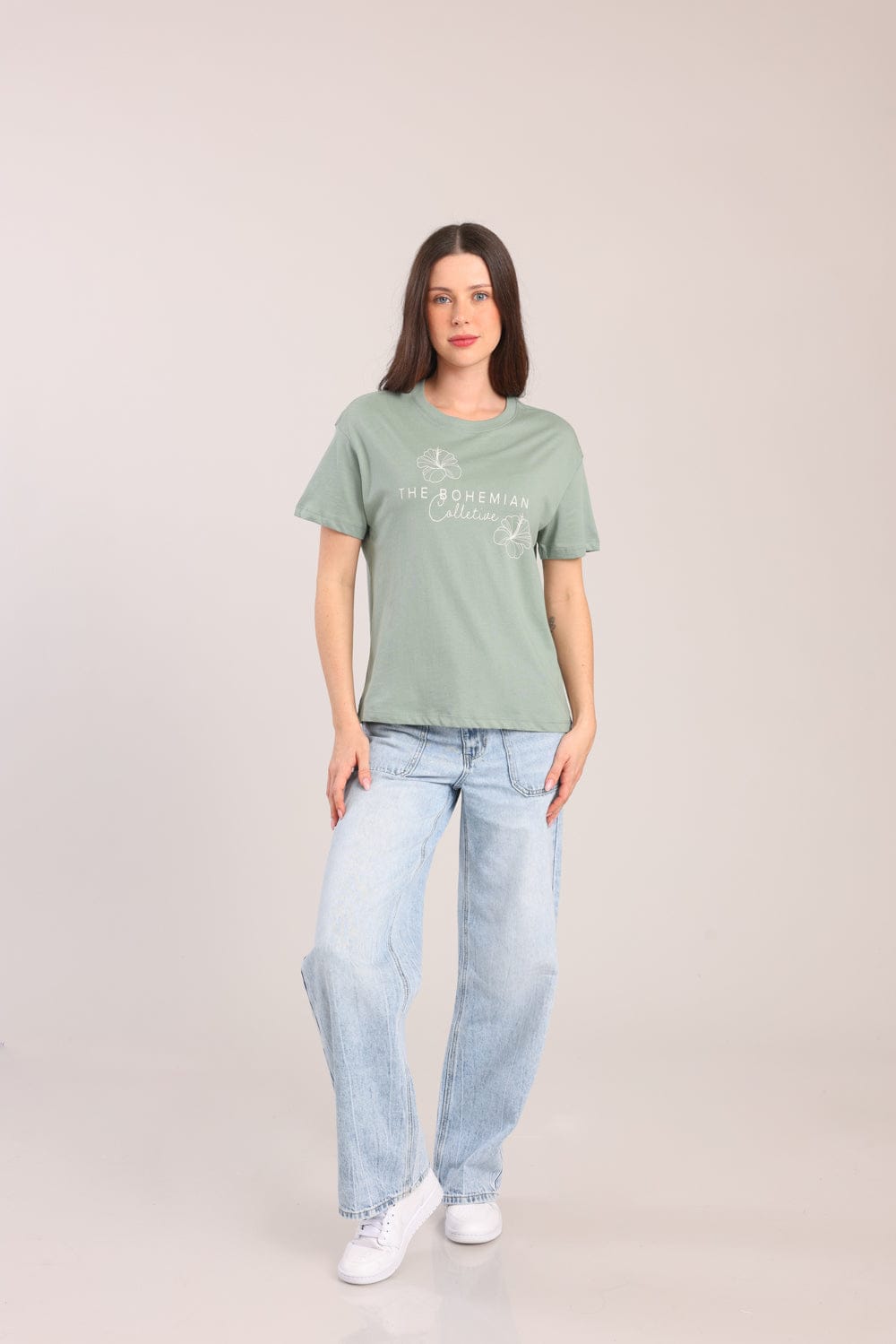 FOX נשים חולצה חולצת טישרט עם הדפס חולצת טישרט עם הדפס