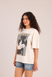 FOX נשים חולצה קצרה חולצה ממותגת מיקי מאוס דיסני חולצה ממותגת מיקי מאוס דיסני