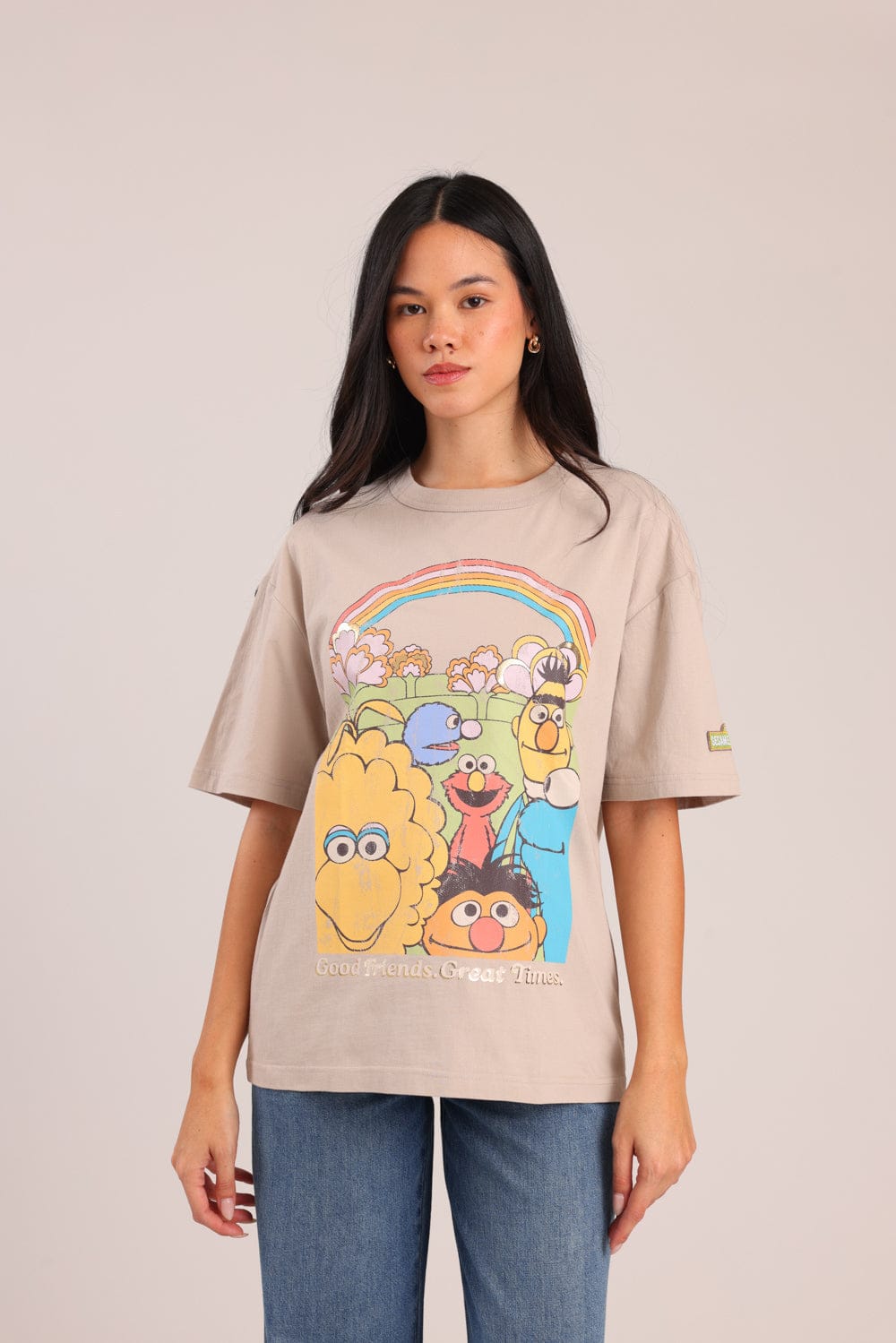 FOX נשים חולצה קצרה חולצה ממותגת רחוב סומסום חולצה ממותגת רחוב סומסום