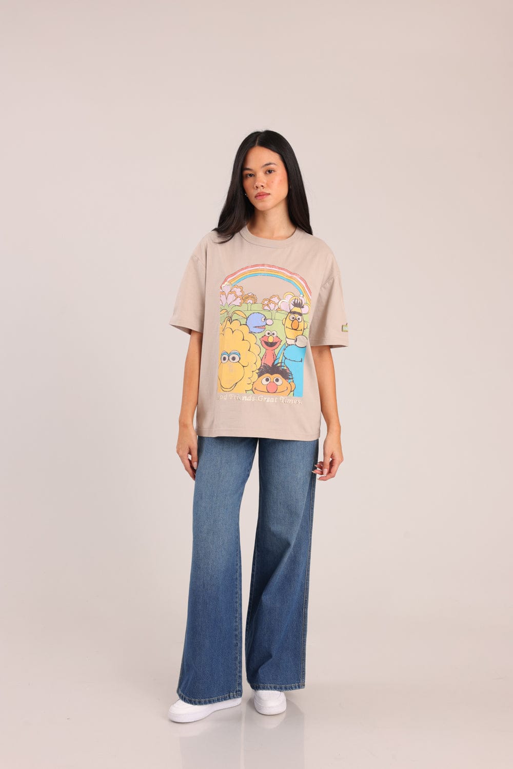 FOX נשים חולצה קצרה חולצה ממותגת רחוב סומסום חולצה ממותגת רחוב סומסום