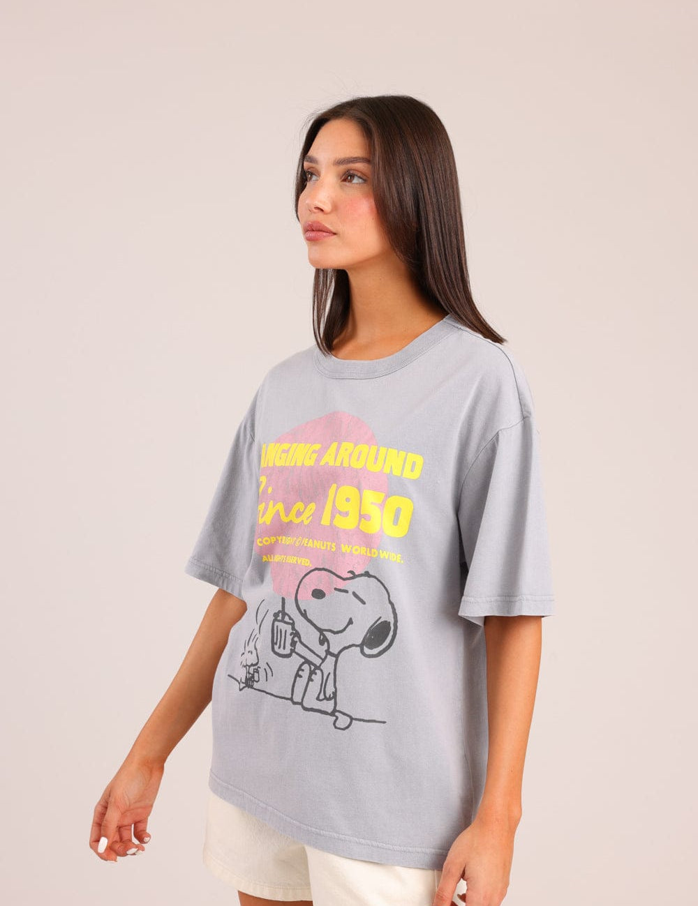 FOX נשים חולצה קצרה חולצה ממותגת סנופי חולצה ממותגת סנופי