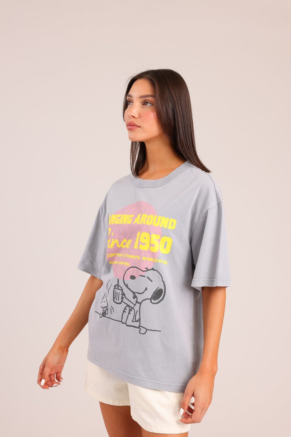 FOX נשים חולצה קצרה חולצה ממותגת סנופי חולצה ממותגת סנופי