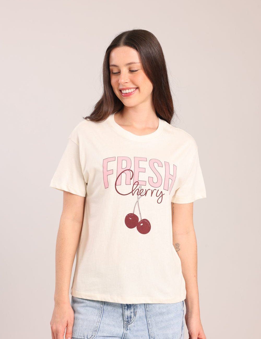 FOX נשים חולצה חולצת טריקו עם הדפס חולצת טריקו עם הדפס