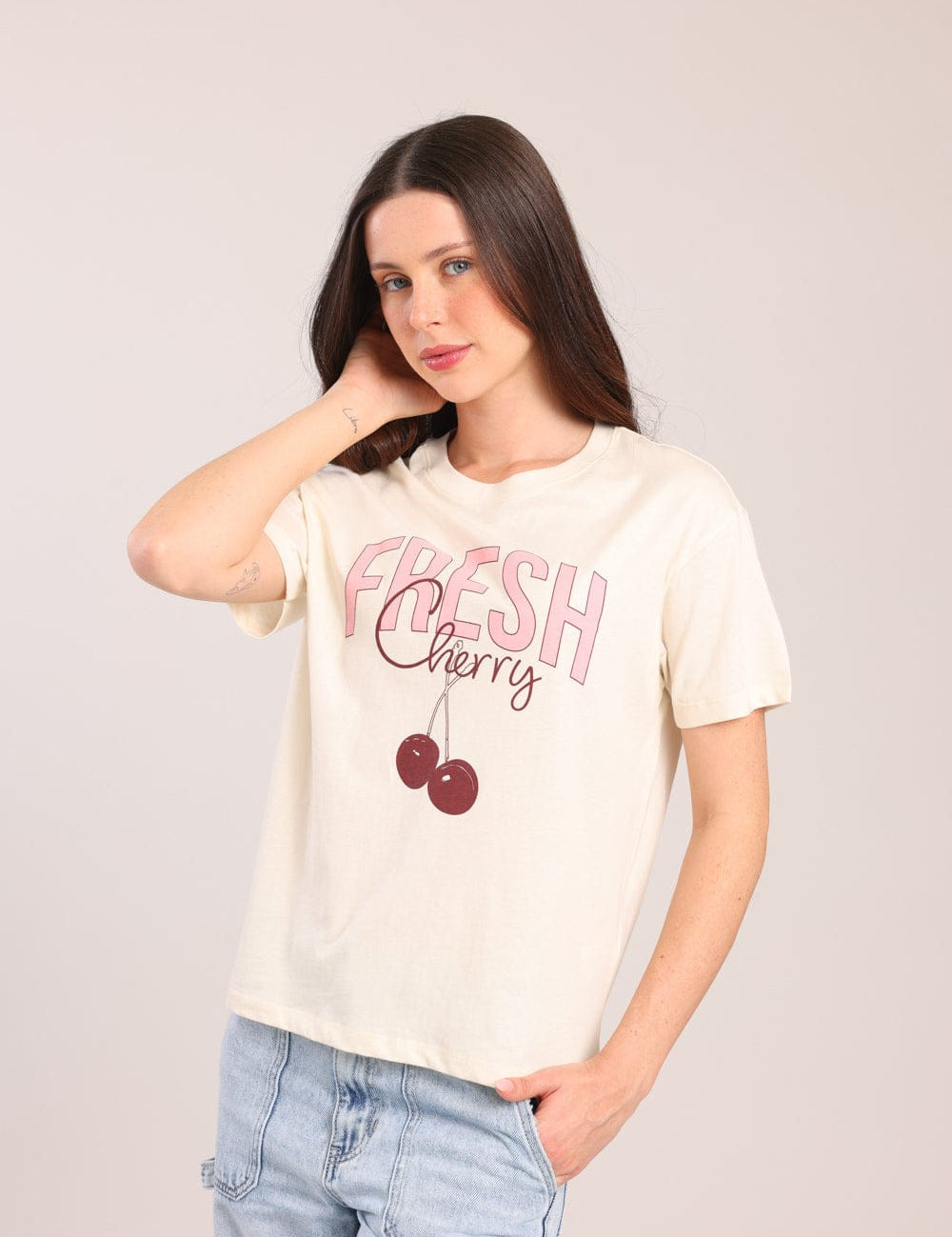 FOX נשים חולצה חולצת טריקו עם הדפס חולצת טריקו עם הדפס