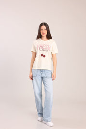 FOX נשים חולצה חולצת טריקו עם הדפס חולצת טריקו עם הדפס